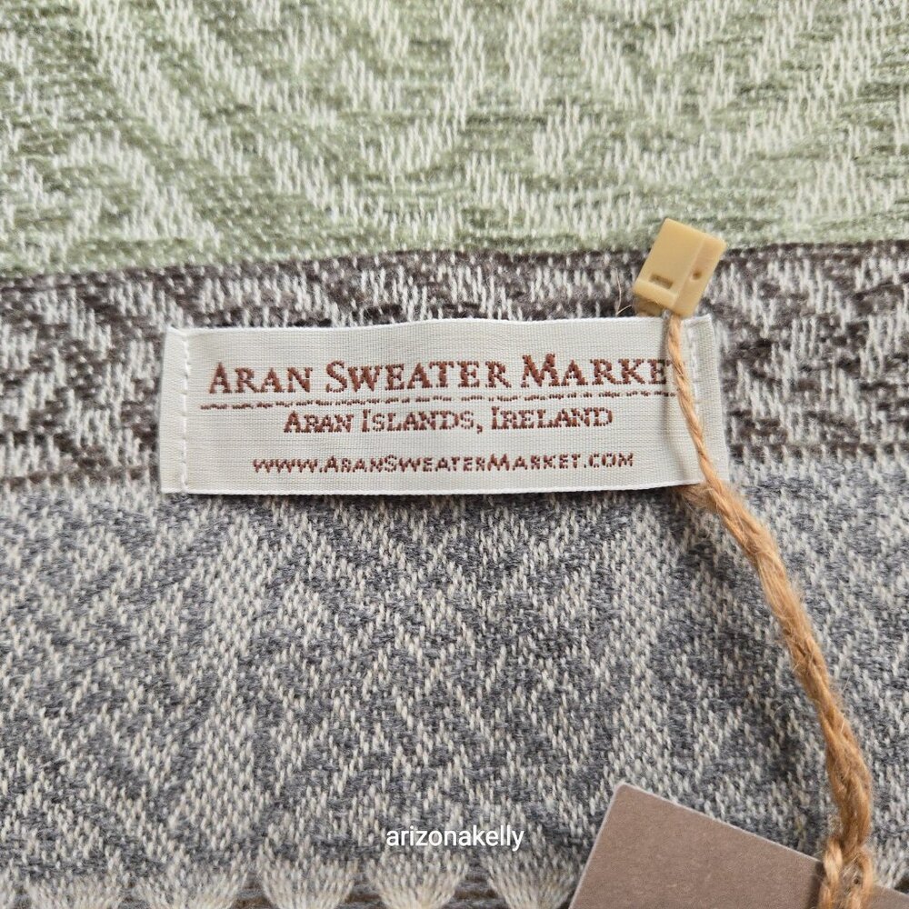 NWT Aran Sweater Market Woven Wool Blend Scarf Ireland Celtic - Picture 5 of 11